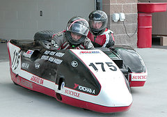 A close up of a Formula 1 sidecar.