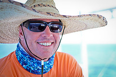 Captain Jimmy Kitchell with his lucky hat.  A cool guy and a hell of a fisherman. / Jonathan Yonkers/www.photographyincostarica.com