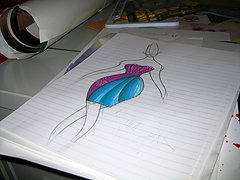 An early sketch of the Go Red for Women dress. / Lauren Doyle / MFb
