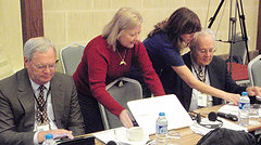 At the ICCAT meetings held this year in Turkey are from left Chester Brewer, Bobbi Walker and Ellen Peel all representing sportfishing interests on the U.S. delegation, and David Cupka, Chairman of the South Atlantic Fishery Management Council.